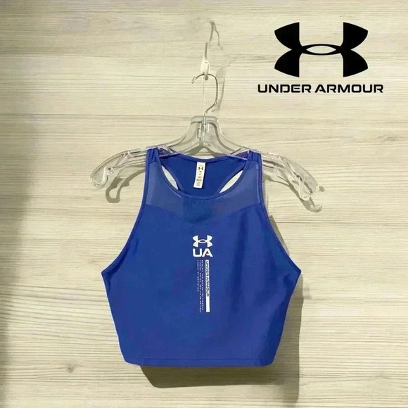 NWOT Under Armour, Blue Racerback Camisole Heat  Gear, Small 🏃‍♀️‍➡️ - Picture 1 of 8